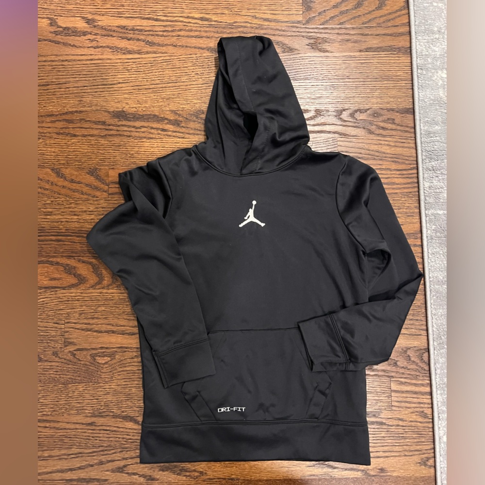 Jordan Black Hoodie with Red Logo